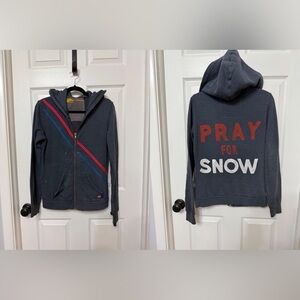 Aviator nation pray for snow full zip hoodie XS